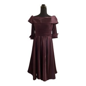 Jessica Howard Burgundy Formal Off the Shoulder Dress sz 8P